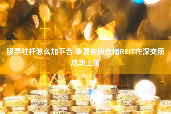 股票杠杆怎么加平台 华夏安博仓储REIT在深交所成功上市